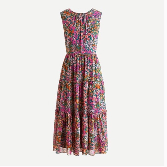 J. Crew Dresses & Skirts - NWT j crew Tiered midi dress in micro meadow print